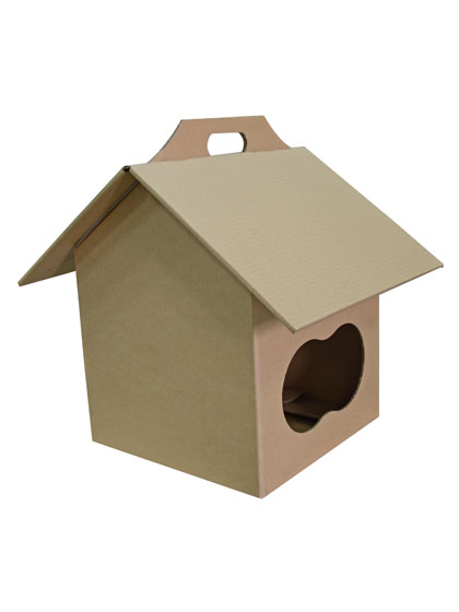 Folding Corrugated Cat House